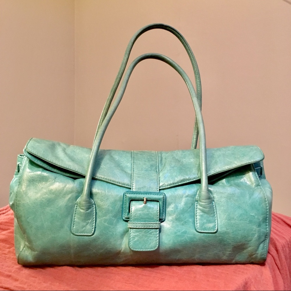 **LAST CALL** HOBO Leather Turquoise Satchel
